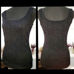 XS WHBM Black Lace Lined Tank